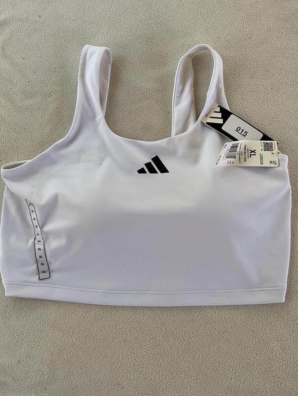NWT Adidas Power Light Support Bra Tank Top - White (Size XL) - Picture 1 of 5